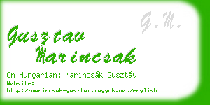 gusztav marincsak business card